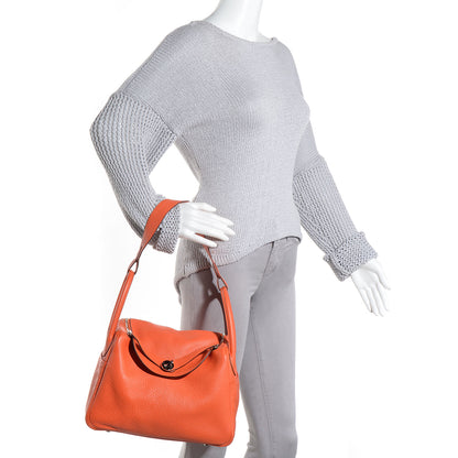 Hermes Taurillon Clemence Lindy 30 Orange 2 of 14
