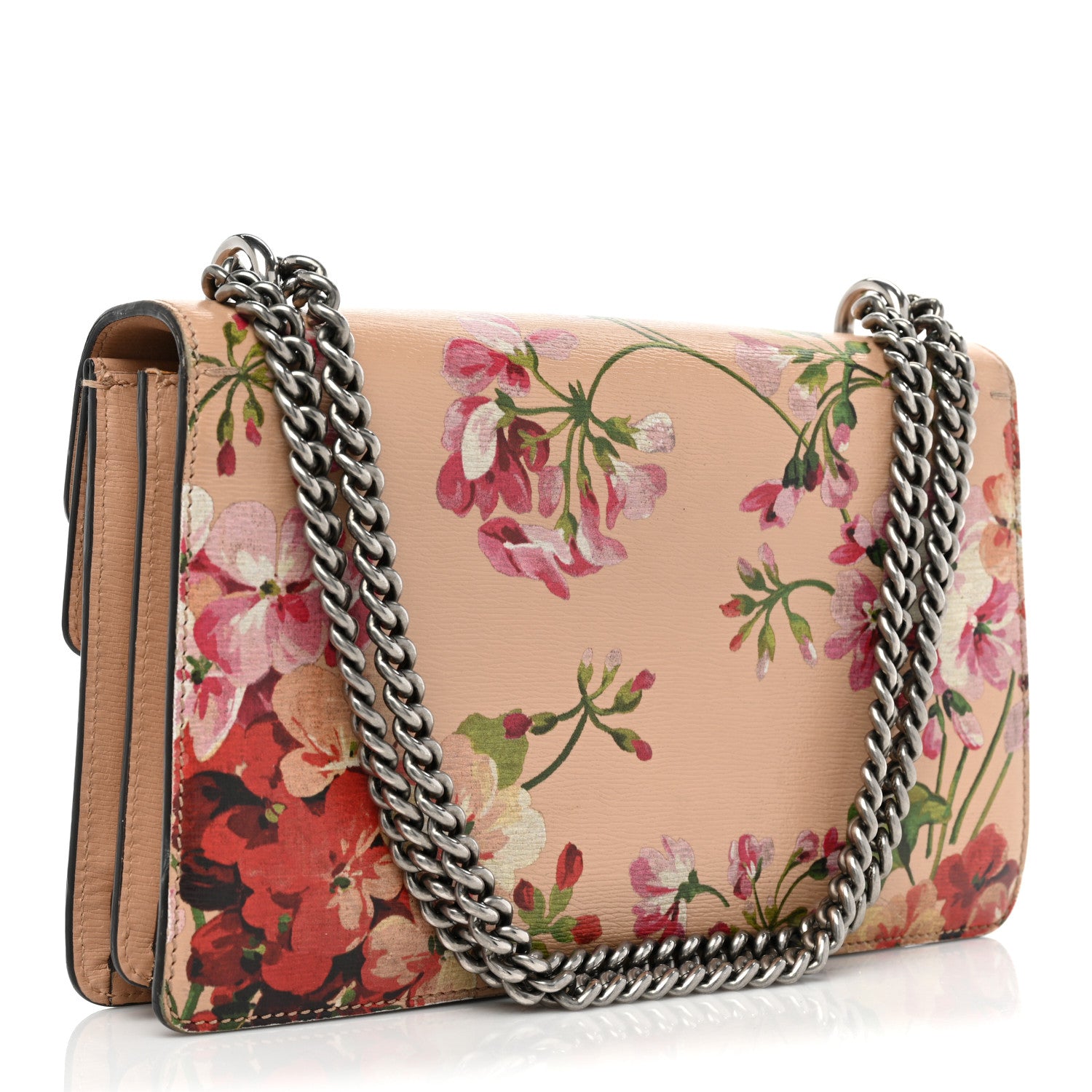 Gucci Calfskin Blooms Print Small Dionysus Shoulder Bag Pink Apricot Multicolor 3 of 18