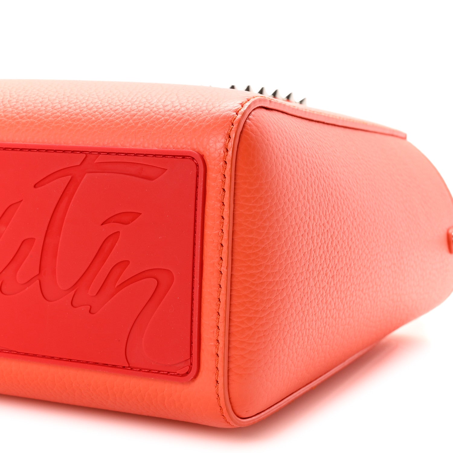 Christian Louboutin Calfskin Spikes Mini East West Cabata Tote Orange 9 of 9