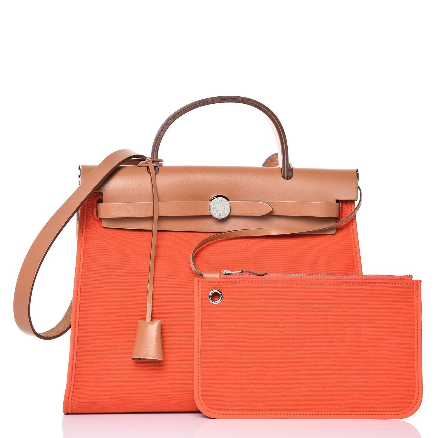 Hermes Vache Hunter Toile Herbag Zip 31 PM Orange 3 of 30