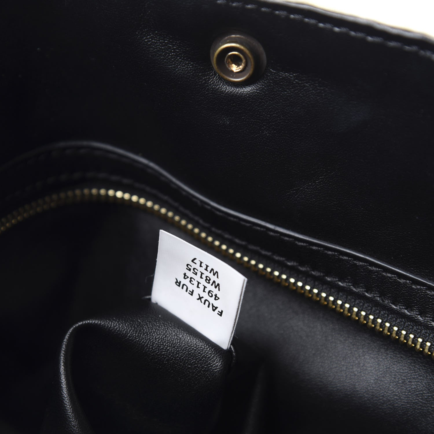 Stella McCartney Eco Alter Nappa Shearling Popper Bucket Bag Black White 10 of 11