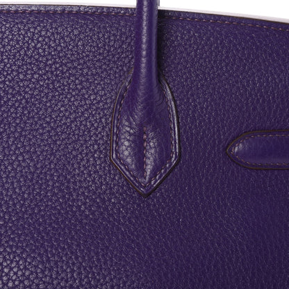 Hermes Taurillon Clemence Birkin 30 Iris 28 of 33