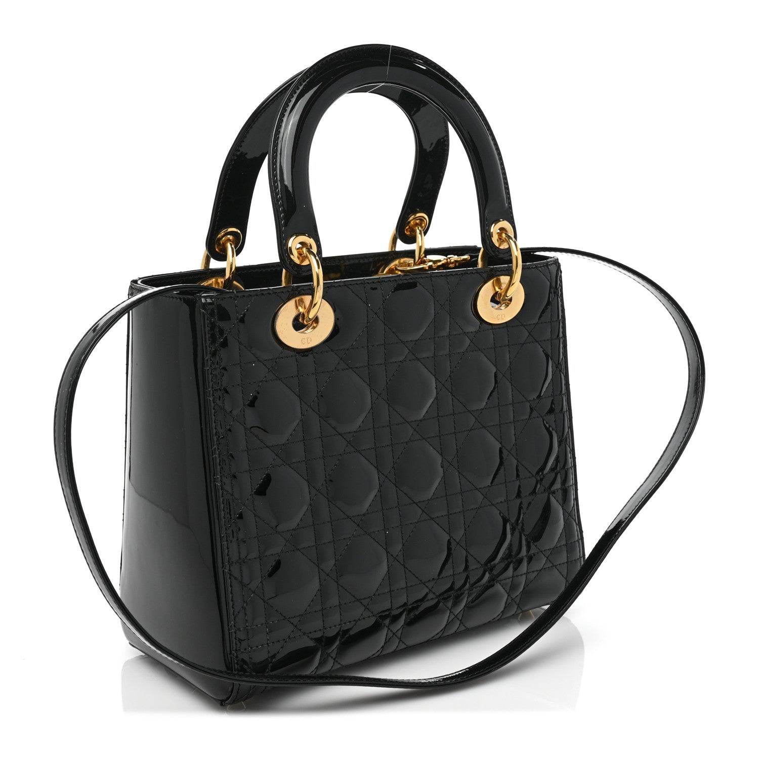 Christian Dior Patent Cannage Medium Lady Dior Black 3 of 12