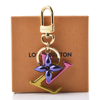 Louis Vuitton New Wave Bag Charm Key Holder Fuchsia Pink Yellow Purple 4 of 4