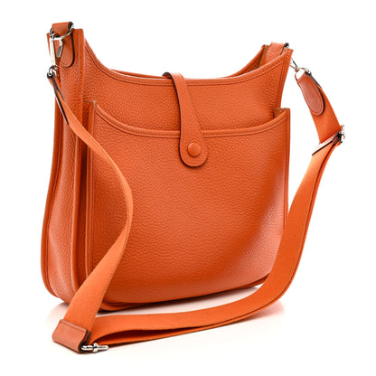 Hermes Taurillon Clemence Evelyne III PM Orange 3 of 17