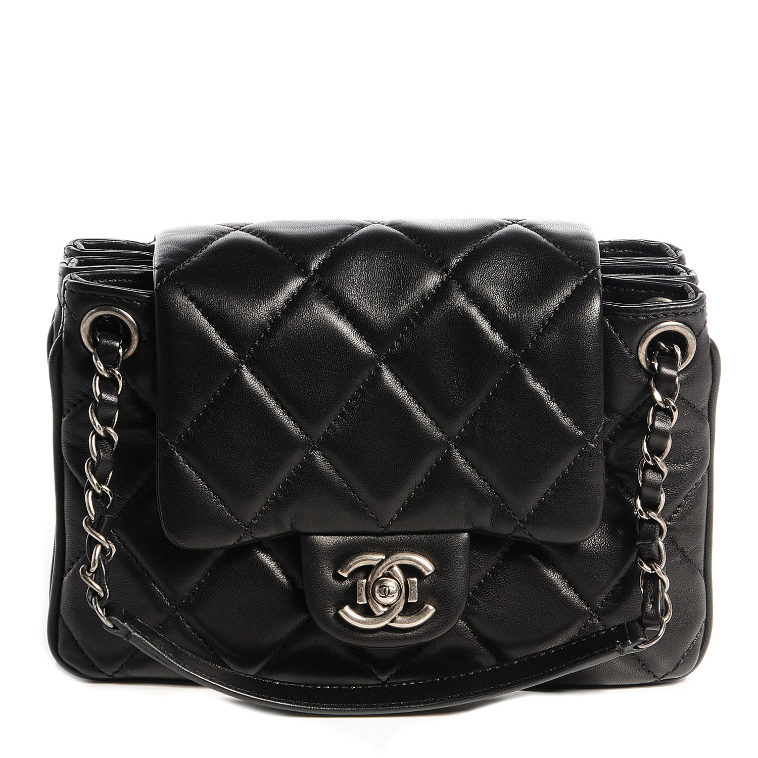 Chanel Lambskin Quilted 3 Flap Black 1 of 6
