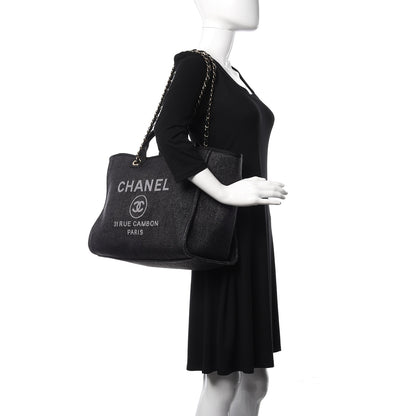 Chanel Woven Straw Raffia Large Deauville Tote Black 2 of 11