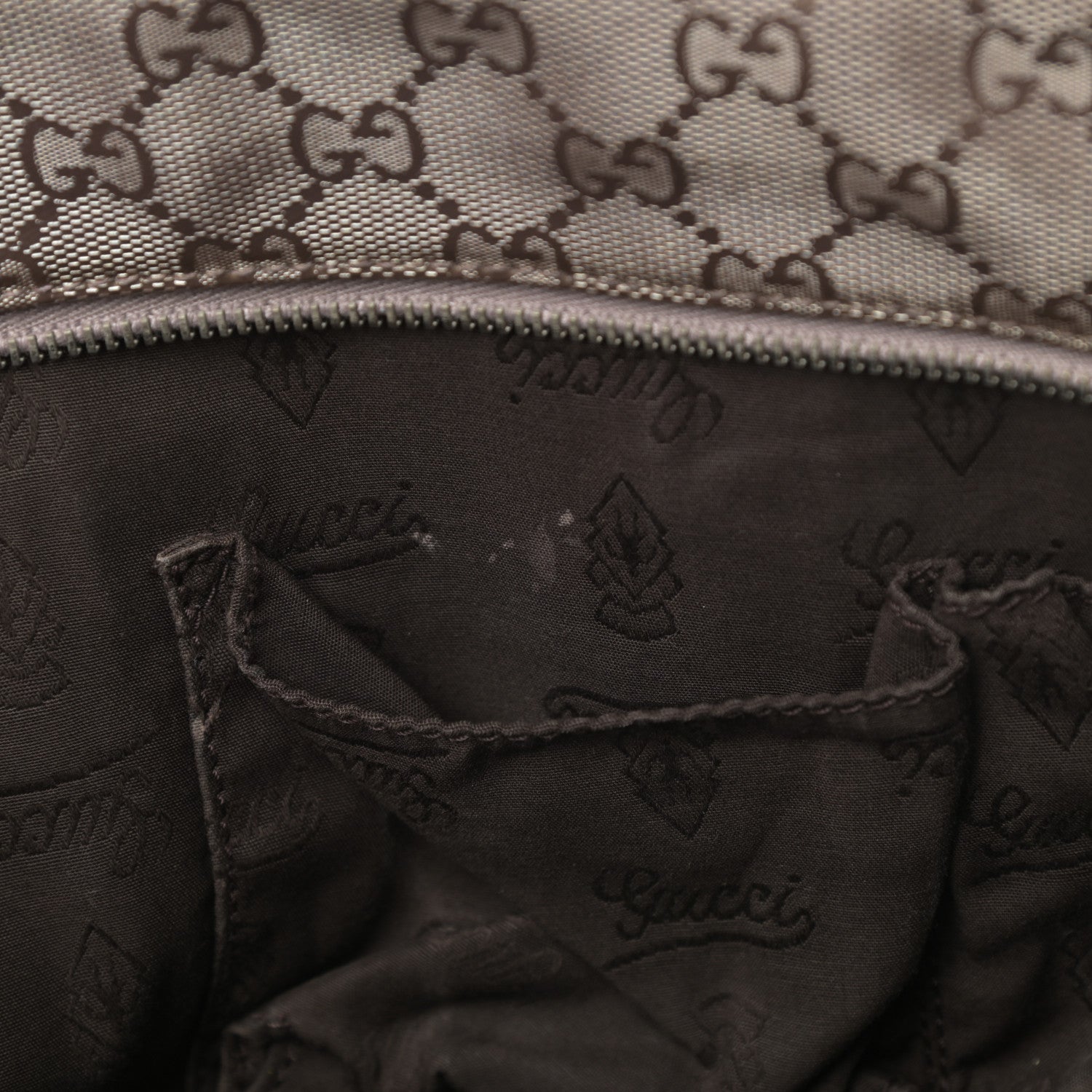 Gucci Imprime Monogram Medium Zippered Shopping Tote Pewter 13 of 20