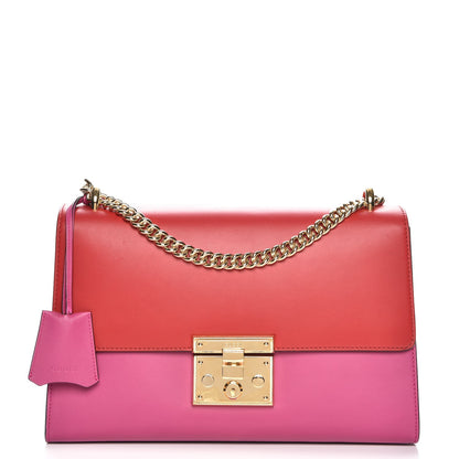 Gucci Moon Calfskin Bi-Color Medium Padlock Shoulder Bag New Rosette Hibiscus Red 1 of 8