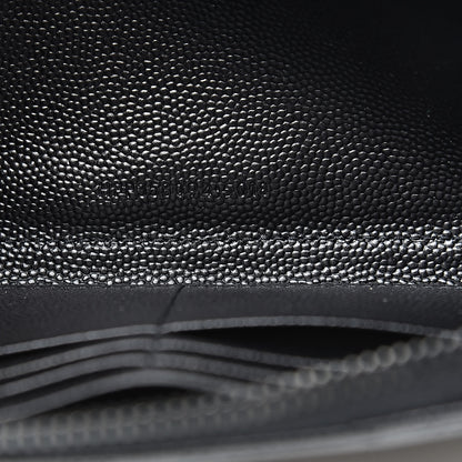 Saint Laurent Grain De Poudre Matelasse Chevron Monogram Zip Around Wallet Black 7 of 7