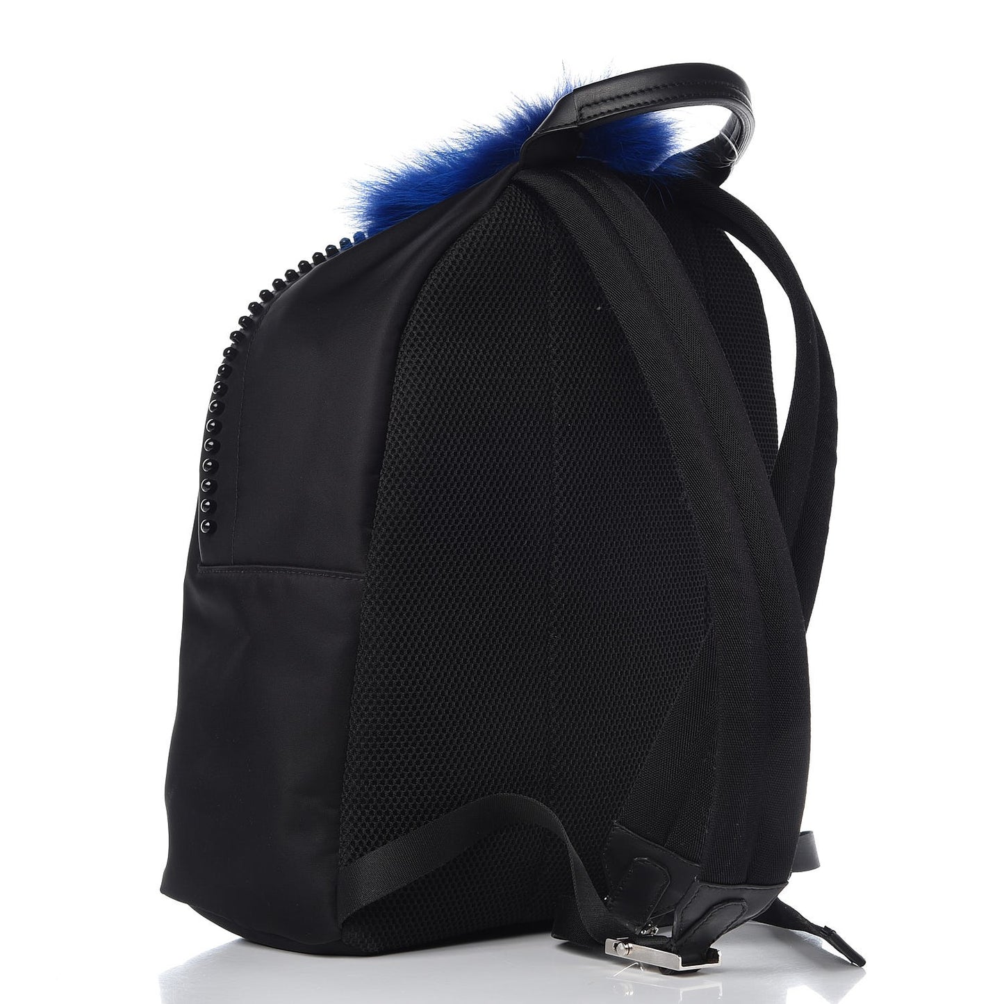 Nylon Vitello Century Mink Fox Goat Fur Studded Karlito Backpack Black Multicolor
