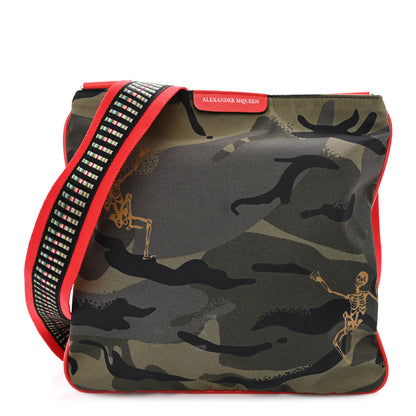 Alexander McQueen Nylon Camouflage Dancing Skeleton Messenger Bag Red 1 of 10