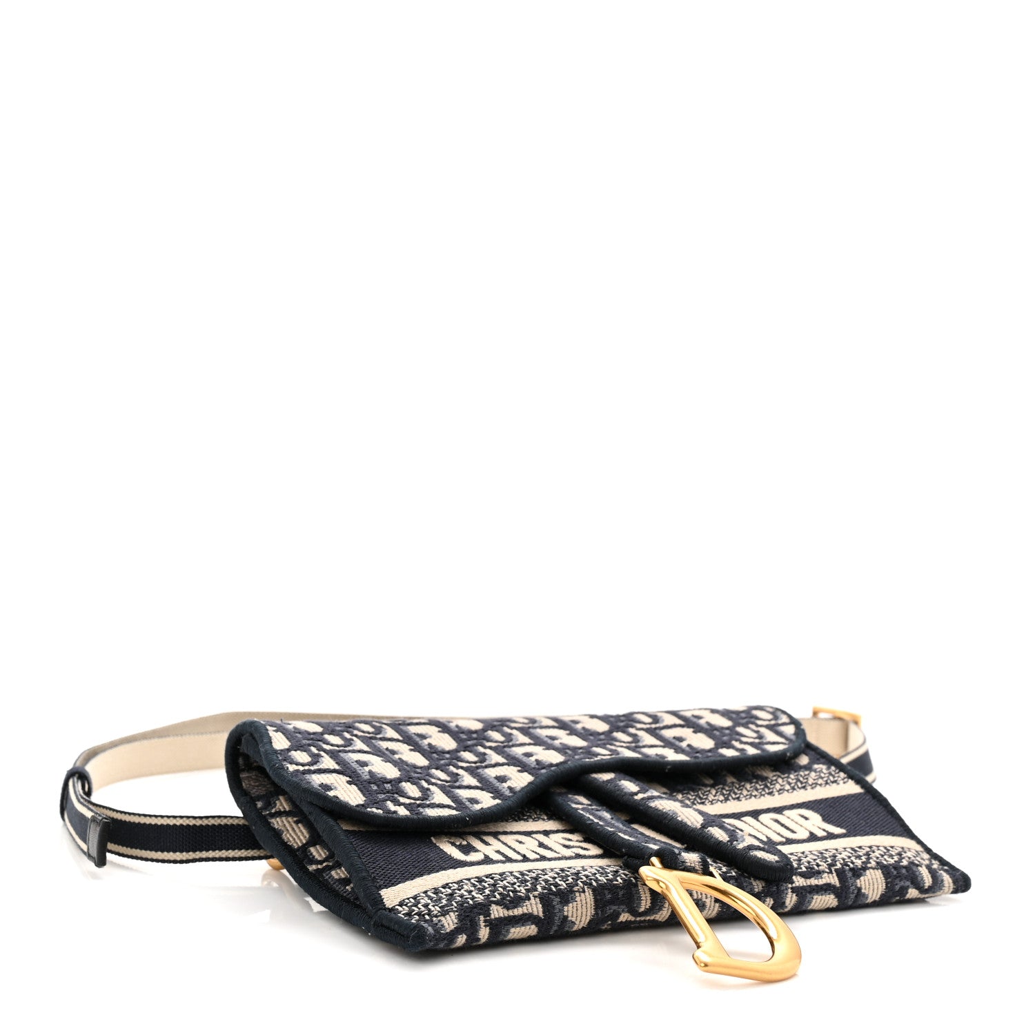 Christian Dior Oblique Slim Saddle Pouch Blue 4 of 11