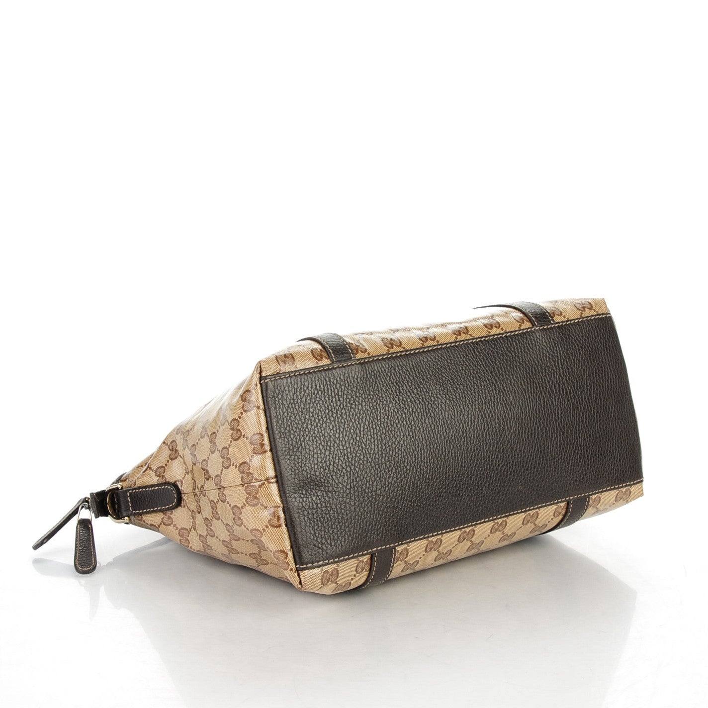 Crystal Monogram Medium GG Charm Dome Satchel Dark Brown