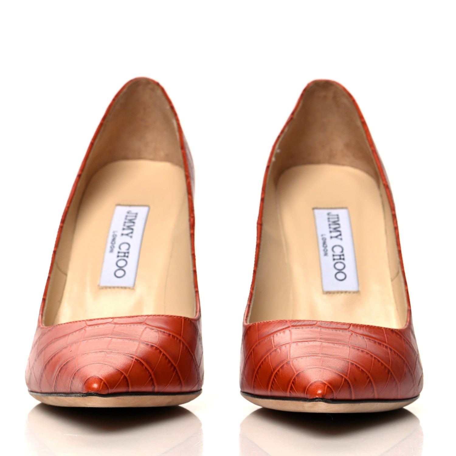 Jimmy Choo Crocodile Embossed Calfskin Love 100 Pump 38.5 Cuoio 2 of 10