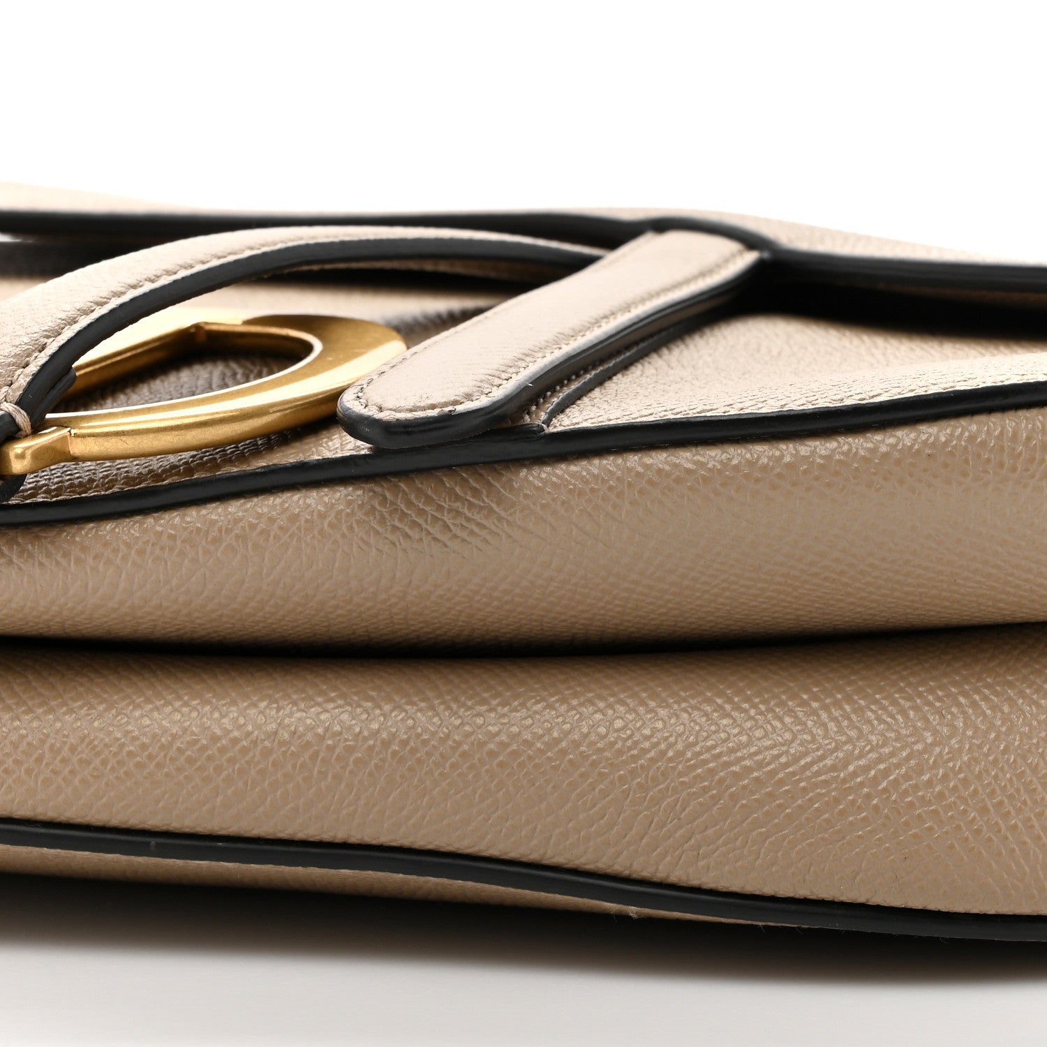 Christian Dior Grained Calfskin Saddle Bag With Strap Warm Taupe 9 of 11