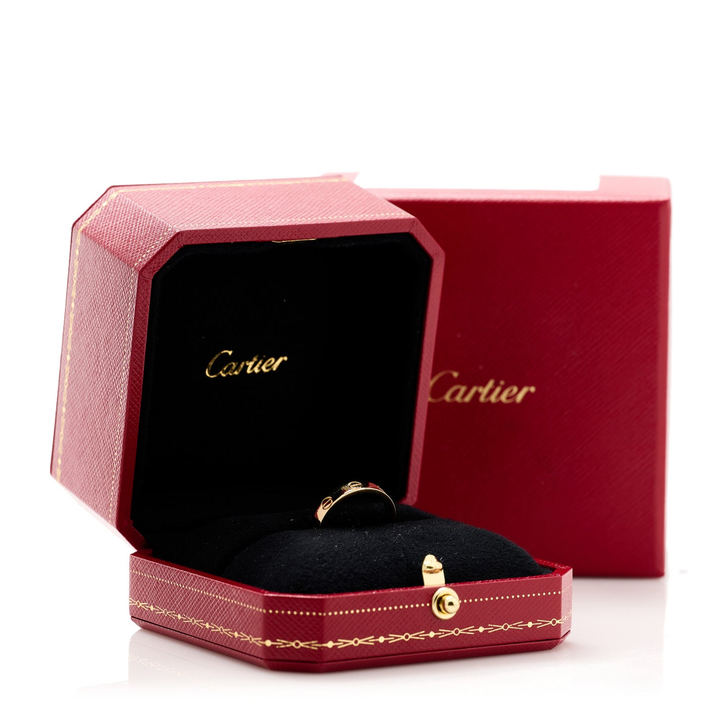 18K Yellow Gold 3.5mm LOVE Wedding Band Ring 52 6