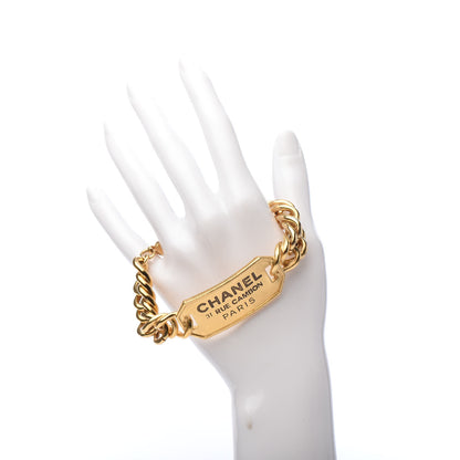 Chanel Metal 31 Rue Cambon Paris ID Chain Bracelet Gold 2 of 5