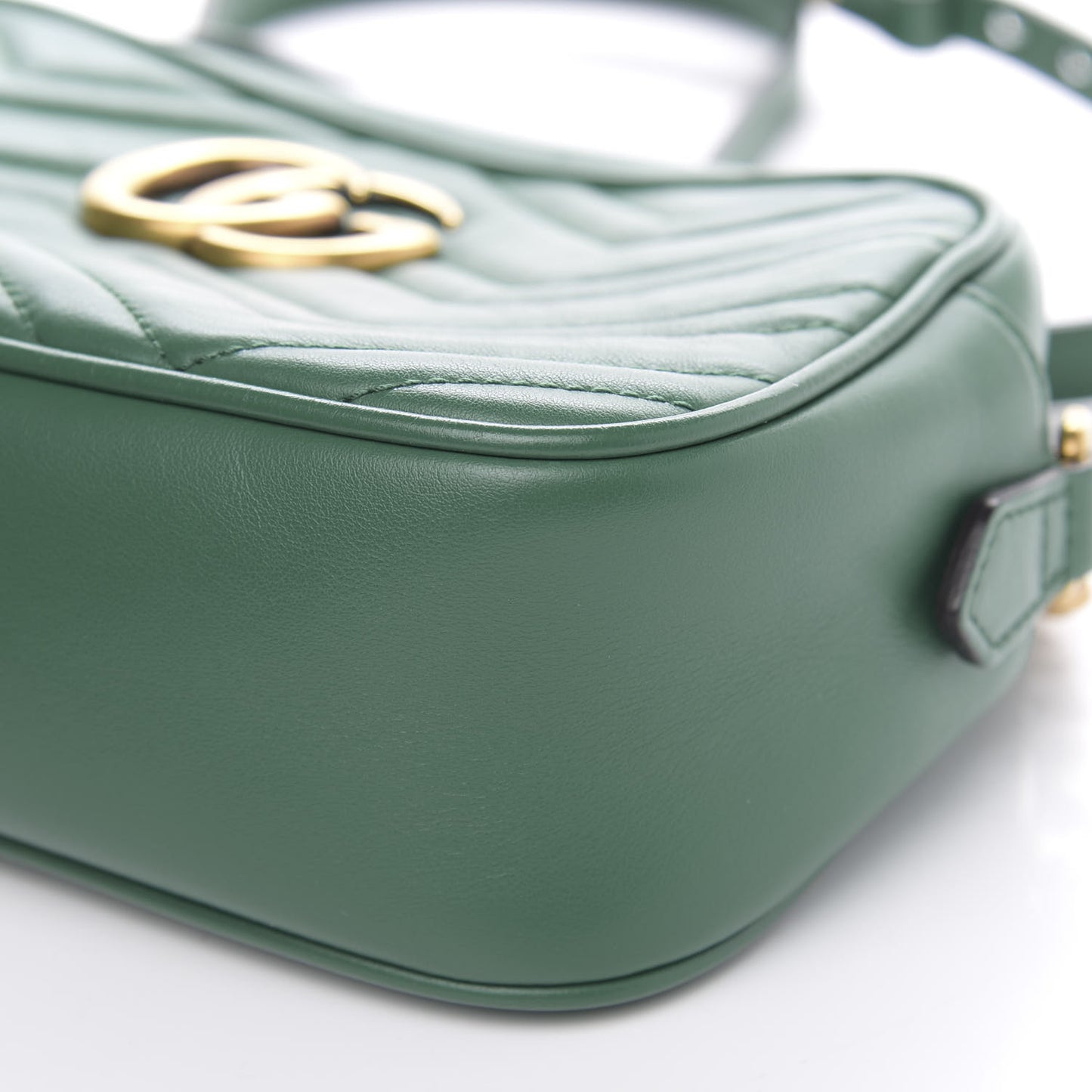 Calfskin Matelasse Small GG Marmont Chain Shoulder Bag Emerald Green