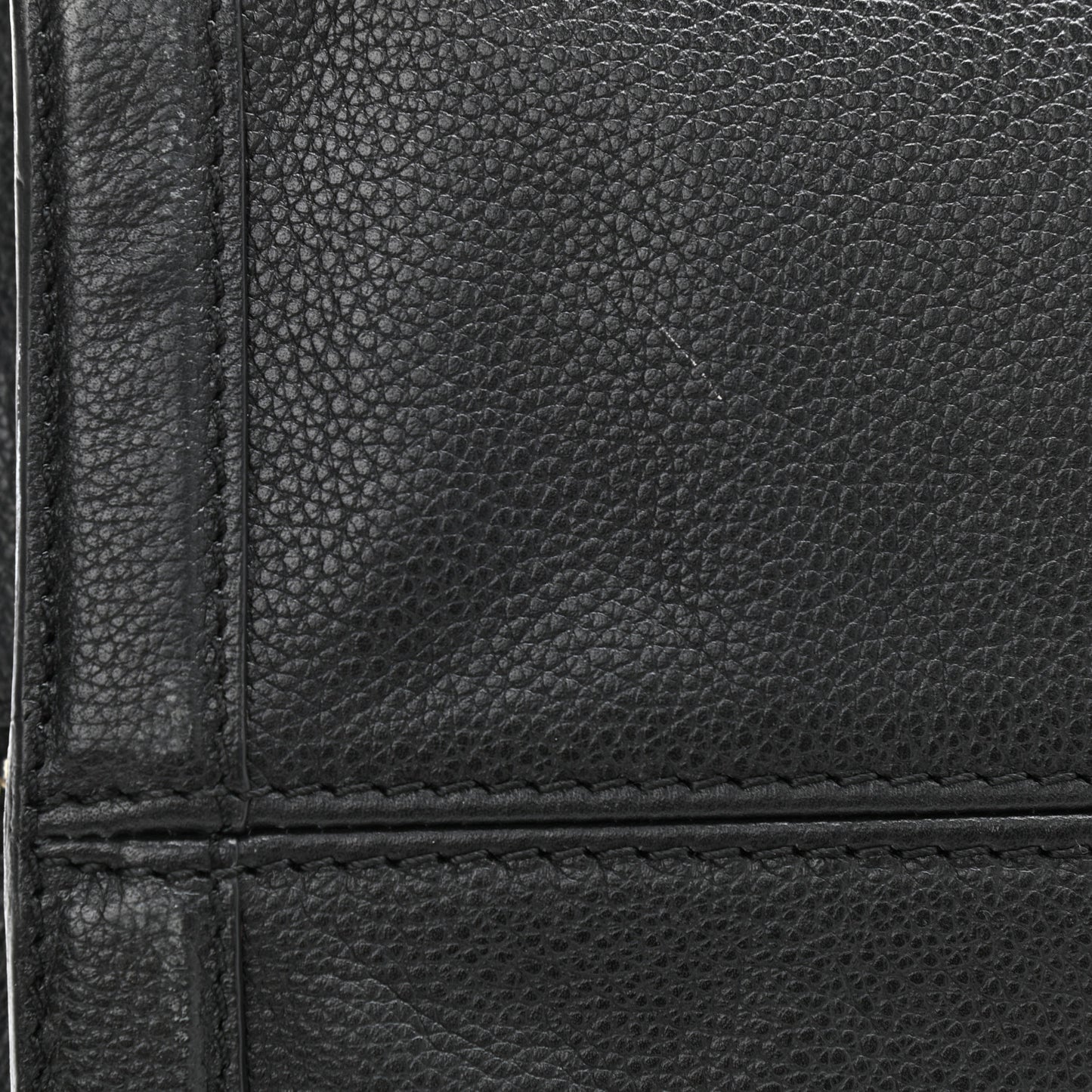 Pebbled Calfskin Large Skull Padlock Zip Around Tote Black