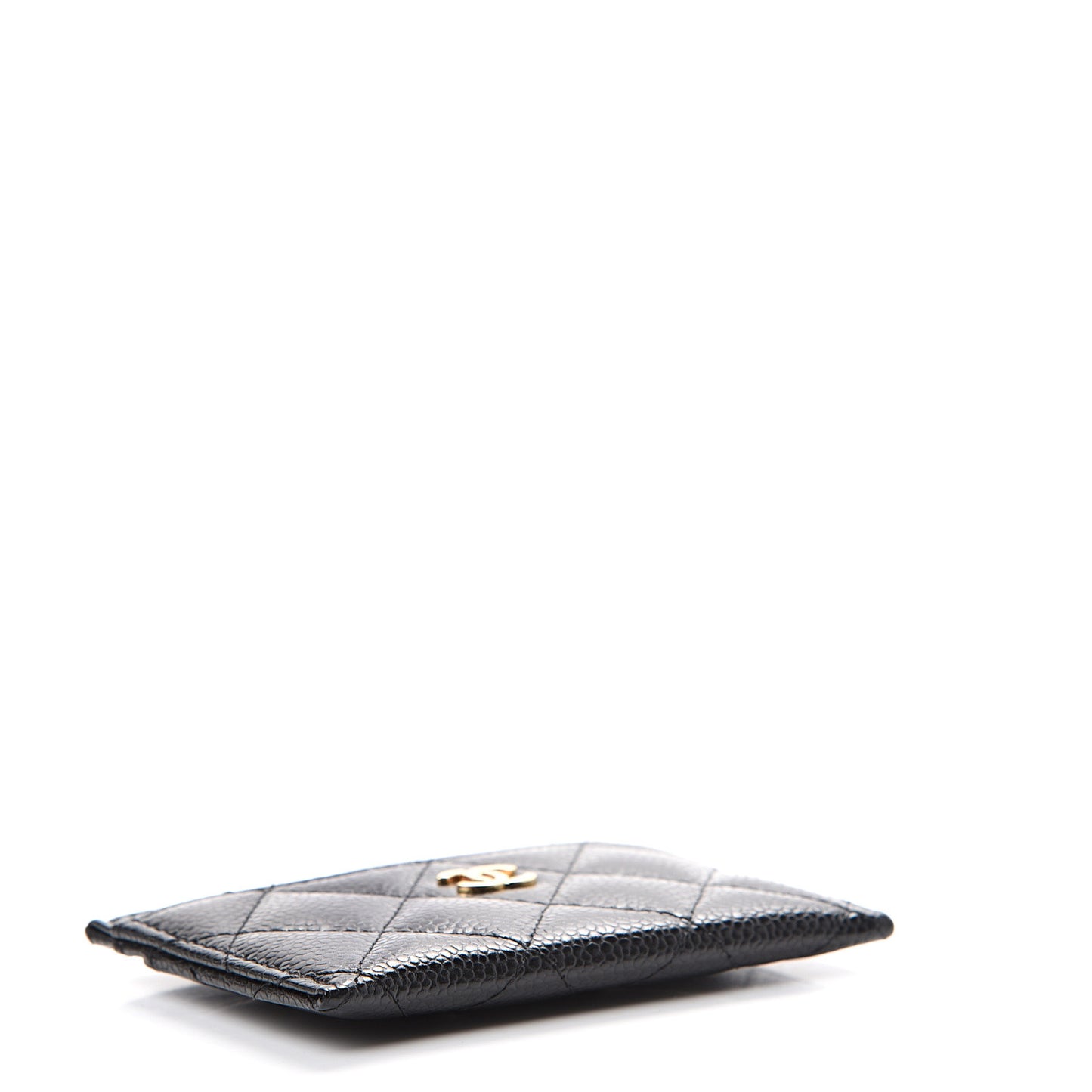 Caviar Quilted Card Holder Black