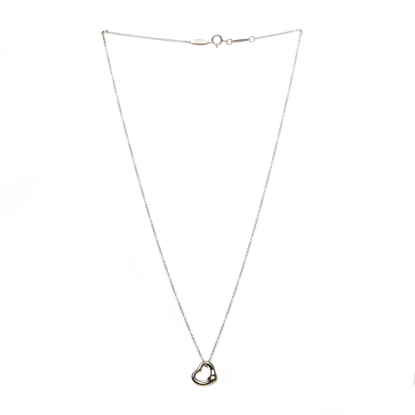 18K Yellow Gold 11mm Elsa Peretti Open Heart Pendant Necklace