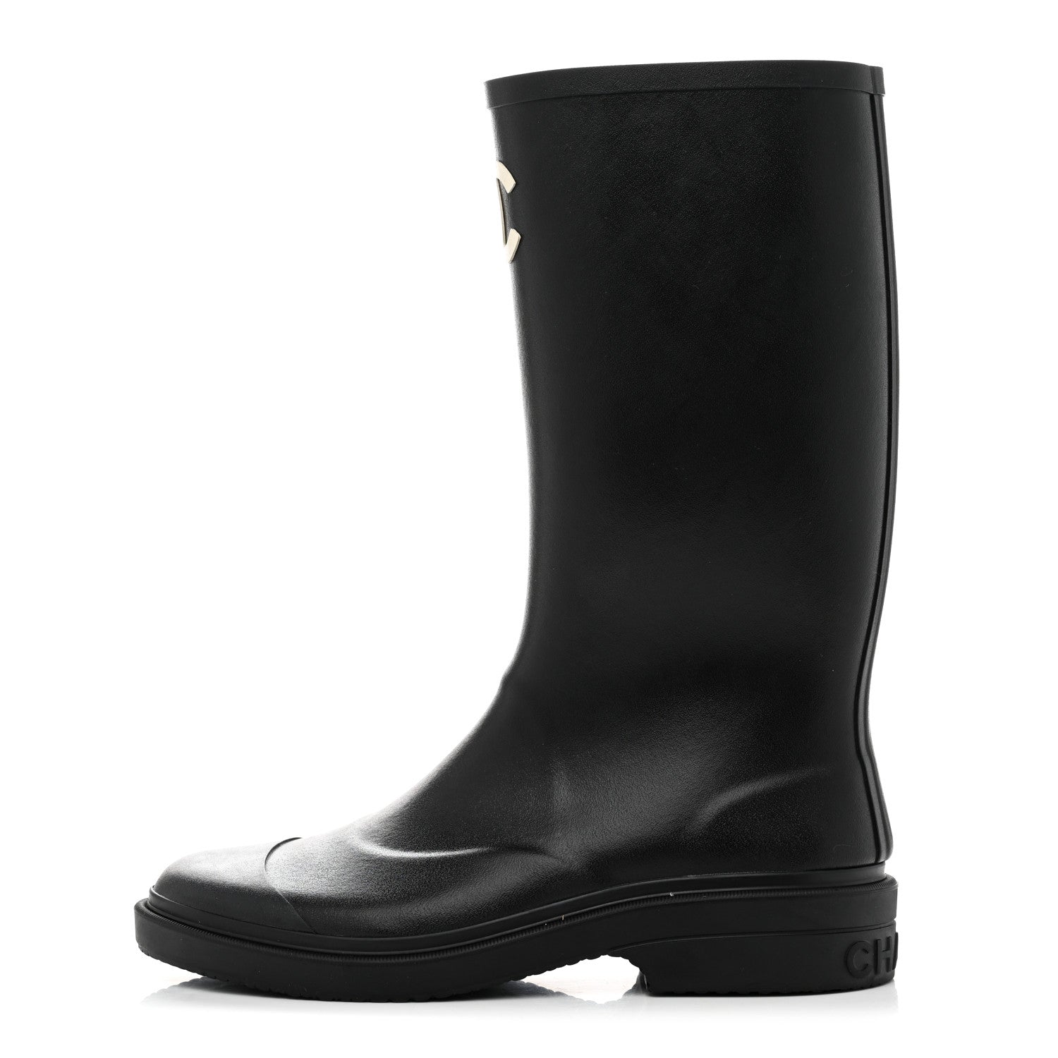 Chanel Caoutchouk CC High Boots 40 Black 1 of 8