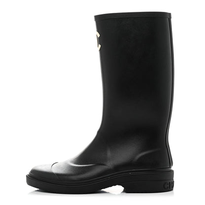 Chanel Caoutchouk CC High Boots 40 Black 1 of 8