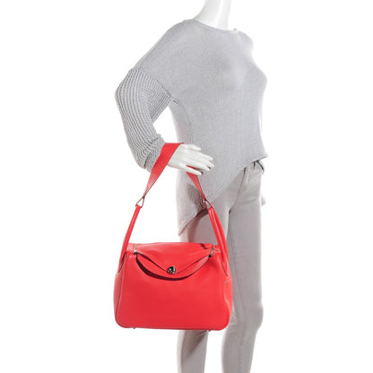 Hermes Taurillon Clemence Lindy 34 Rouge Pivoine 4 of 11