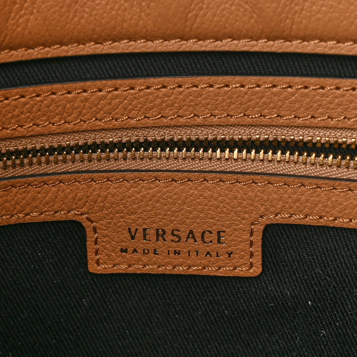 Versace Calfskin La Medusa Medium Hobo Crossbody Brown 6 of 9