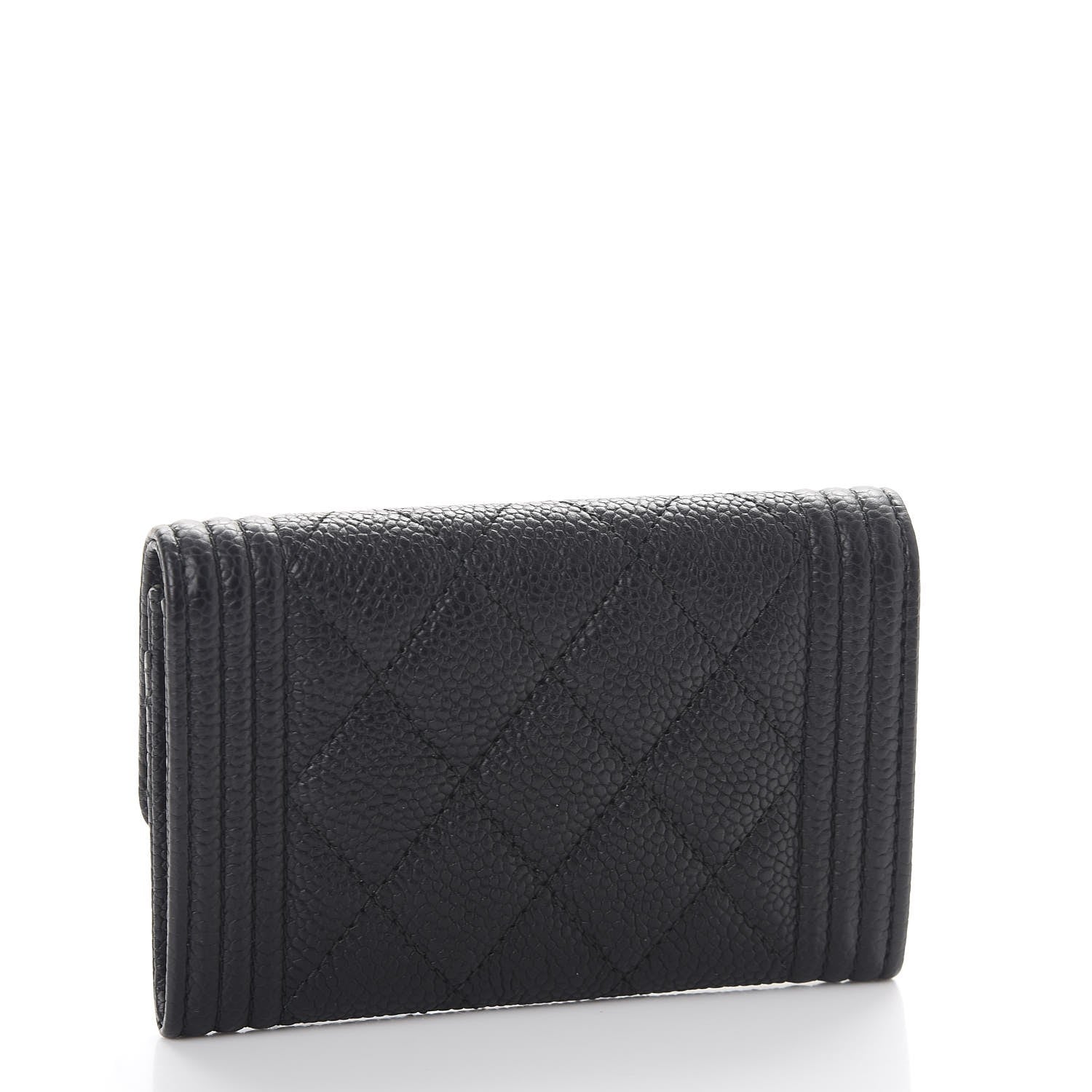 Chanel Caviar Quilted Boy Flap Card Holder Black 3 of 9