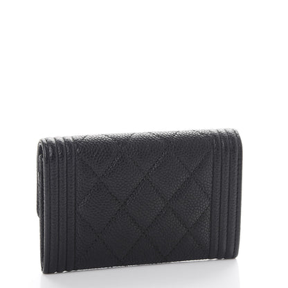 Chanel Caviar Quilted Boy Flap Card Holder Black 3 of 9