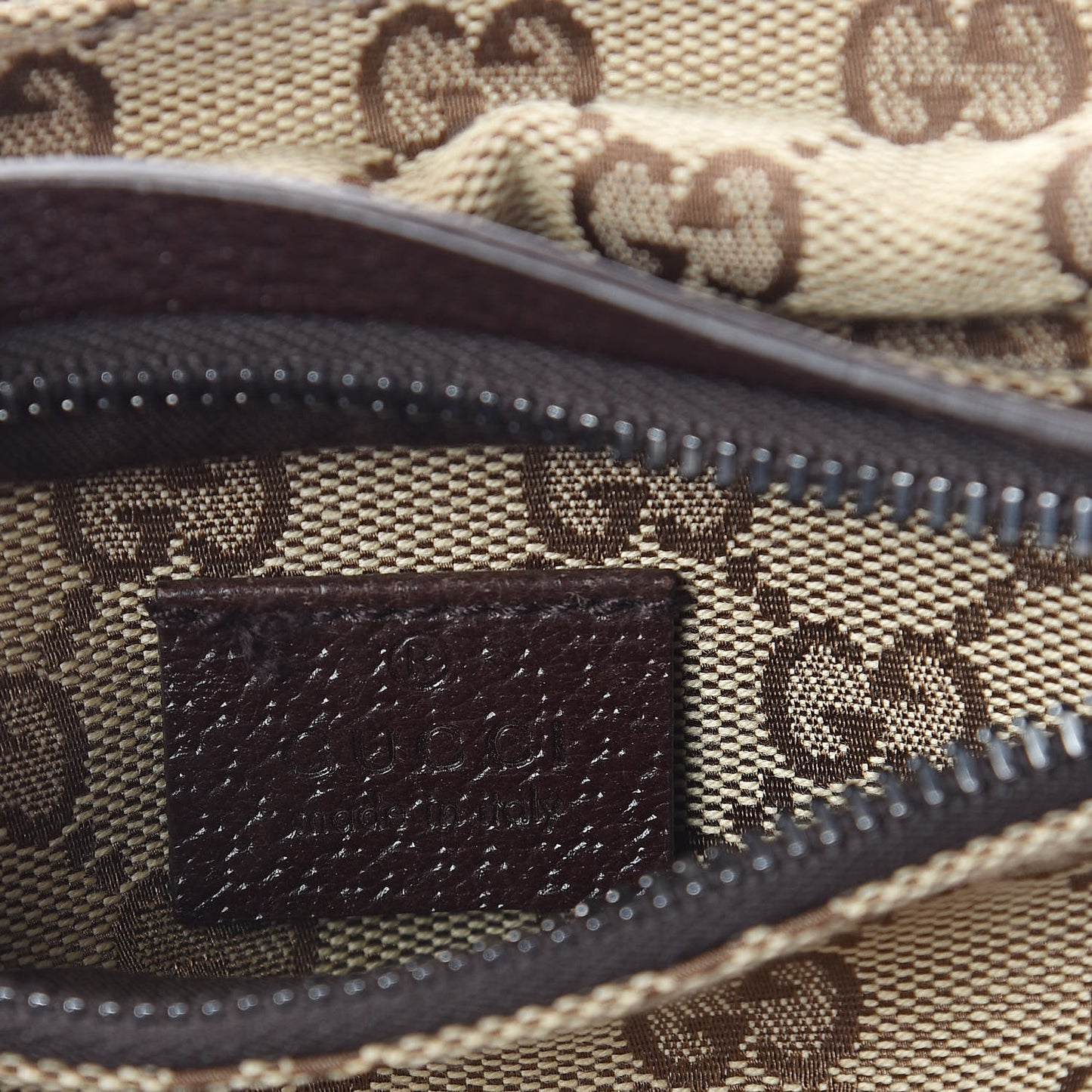 GG Monogram Web Double Pocket Belt Bag Dark Brown