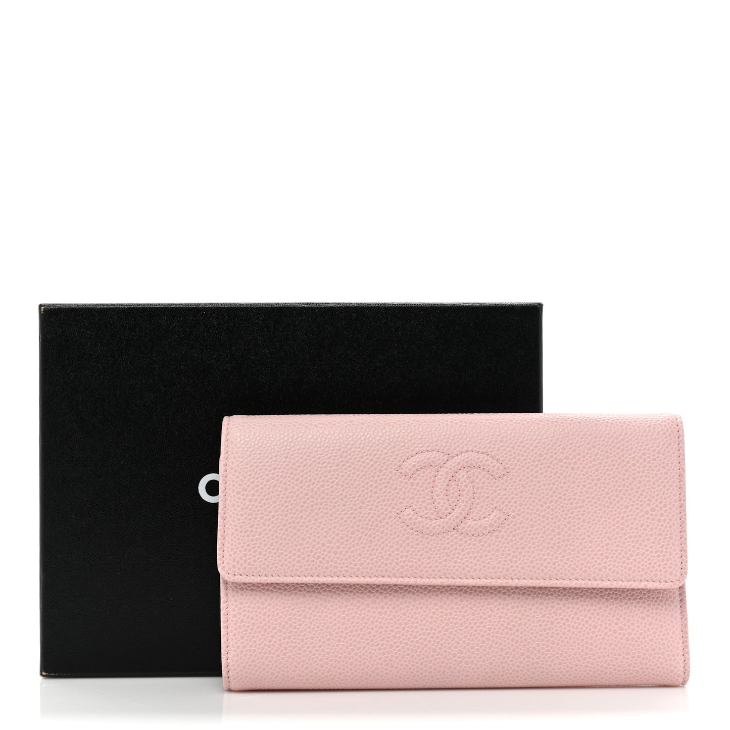 Caviar Timeless CC Large Gusset Flap Wallet Rose Pale