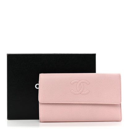 Chanel Caviar Timeless CC Large Gusset Flap Wallet Rose Pale 15 of 15