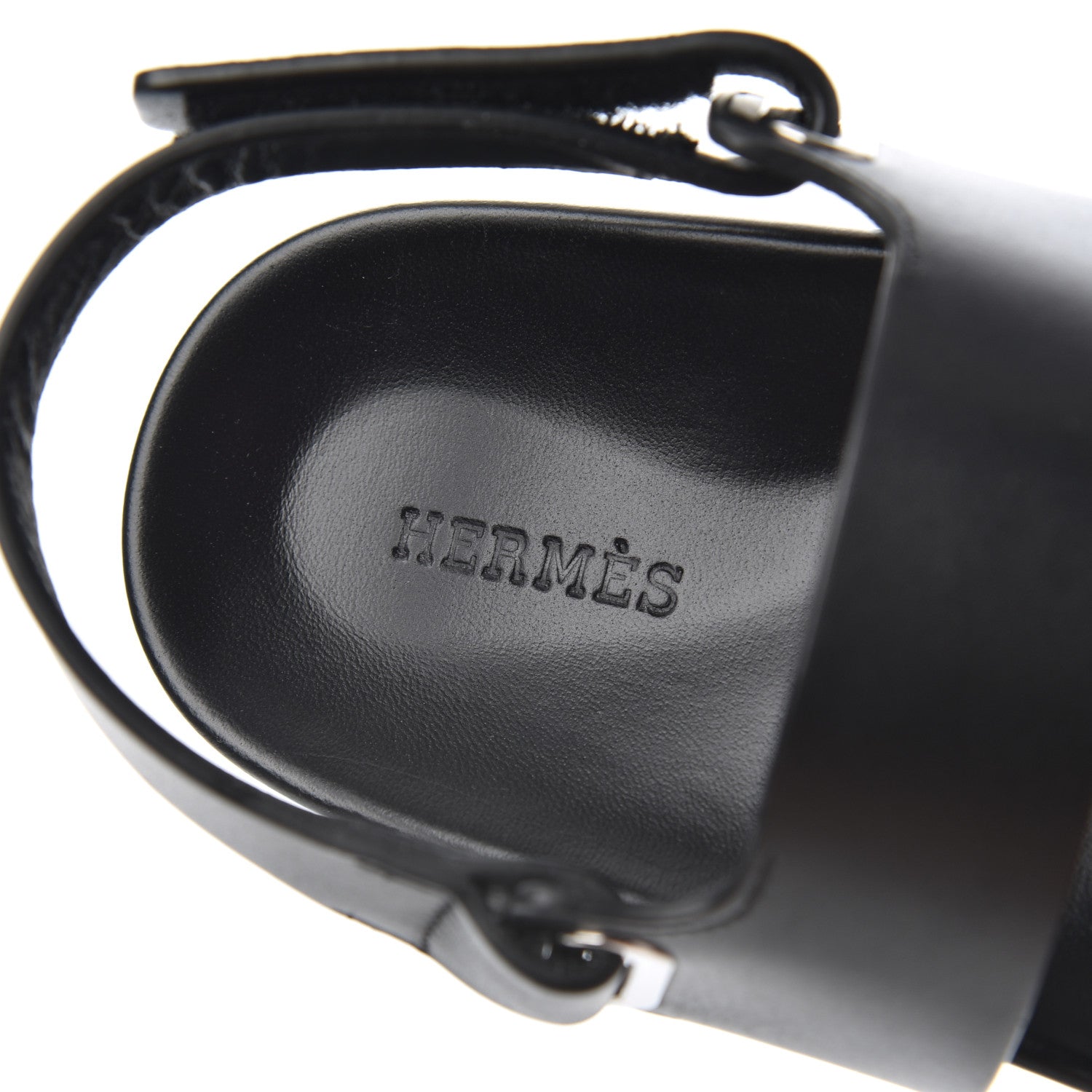 Hermes Calfskin Womens Takara Sandals 38 Black 6 of 10