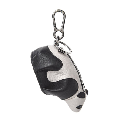 Loewe Calfskin Panda Coin Pouch Bag Charm Key Holder Black White 1 of 6