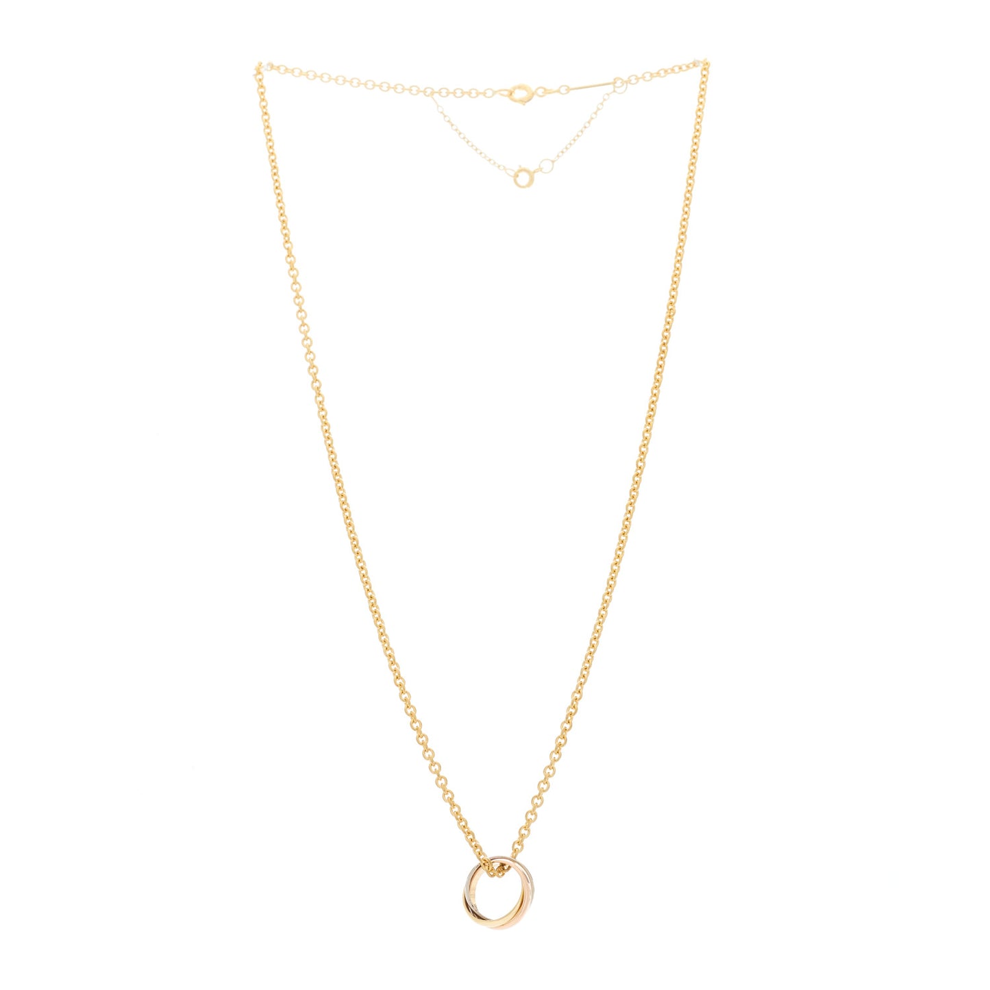 18K Pink Yellow White Gold Baby Trinity Pendant Necklace