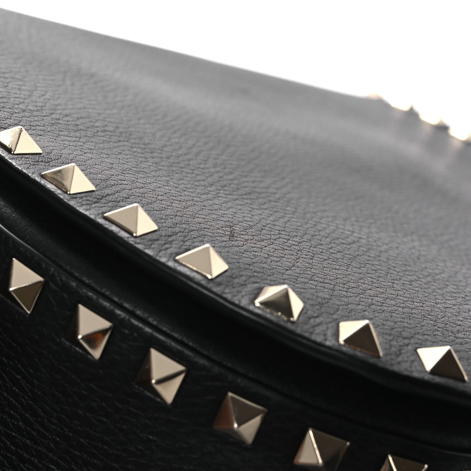 Valentino Garavani Grained Calfskin Rockstud Saddle Bag Black 11 of 12