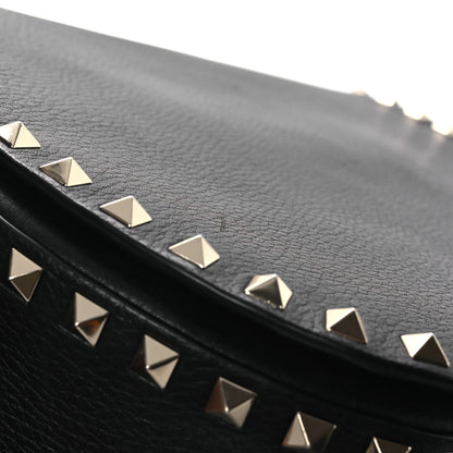 Valentino Garavani Grained Calfskin Rockstud Saddle Bag Black 11 of 12