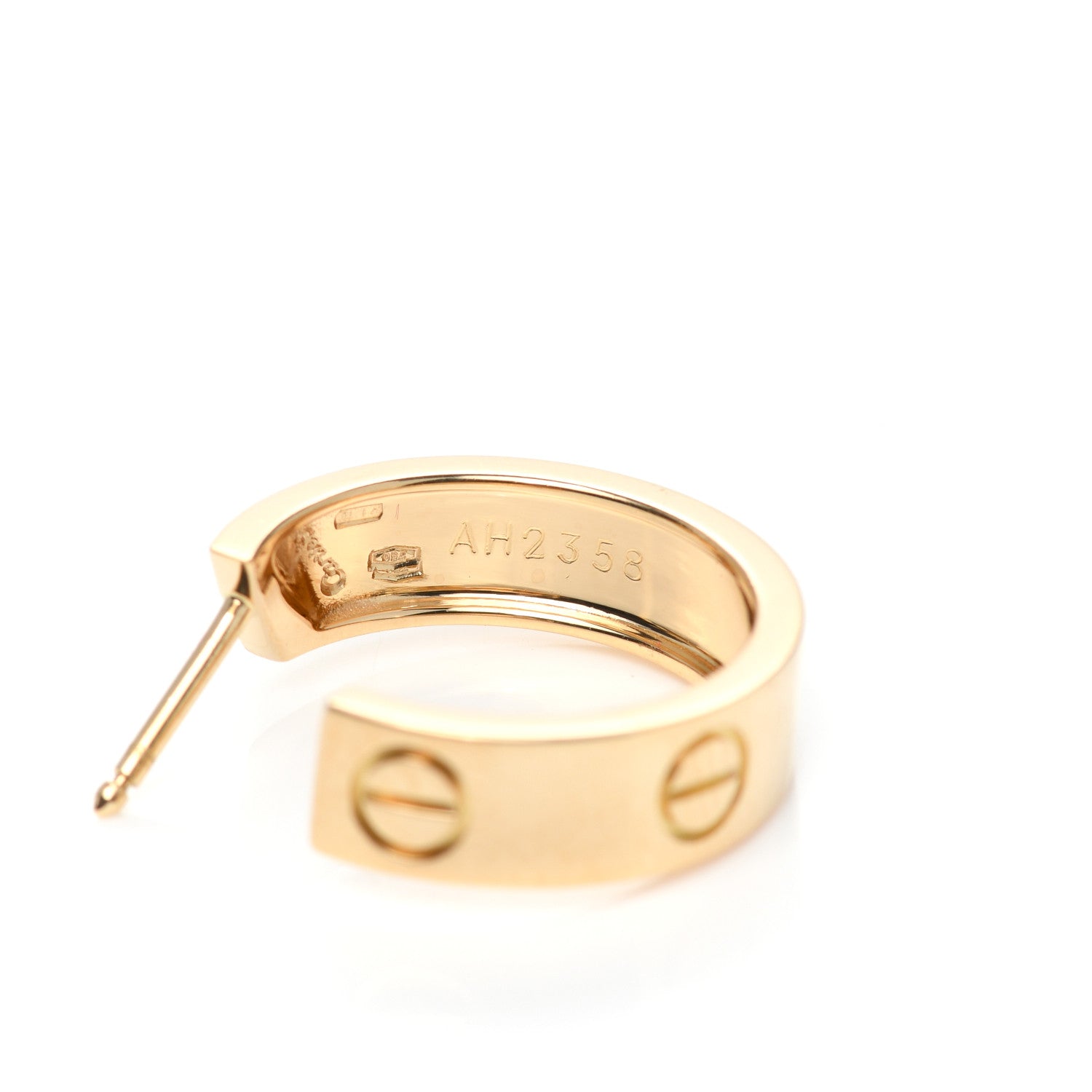 Cartier 18K Yellow Gold 5.5mm LOVE Hoop Earrings 4 of 5
