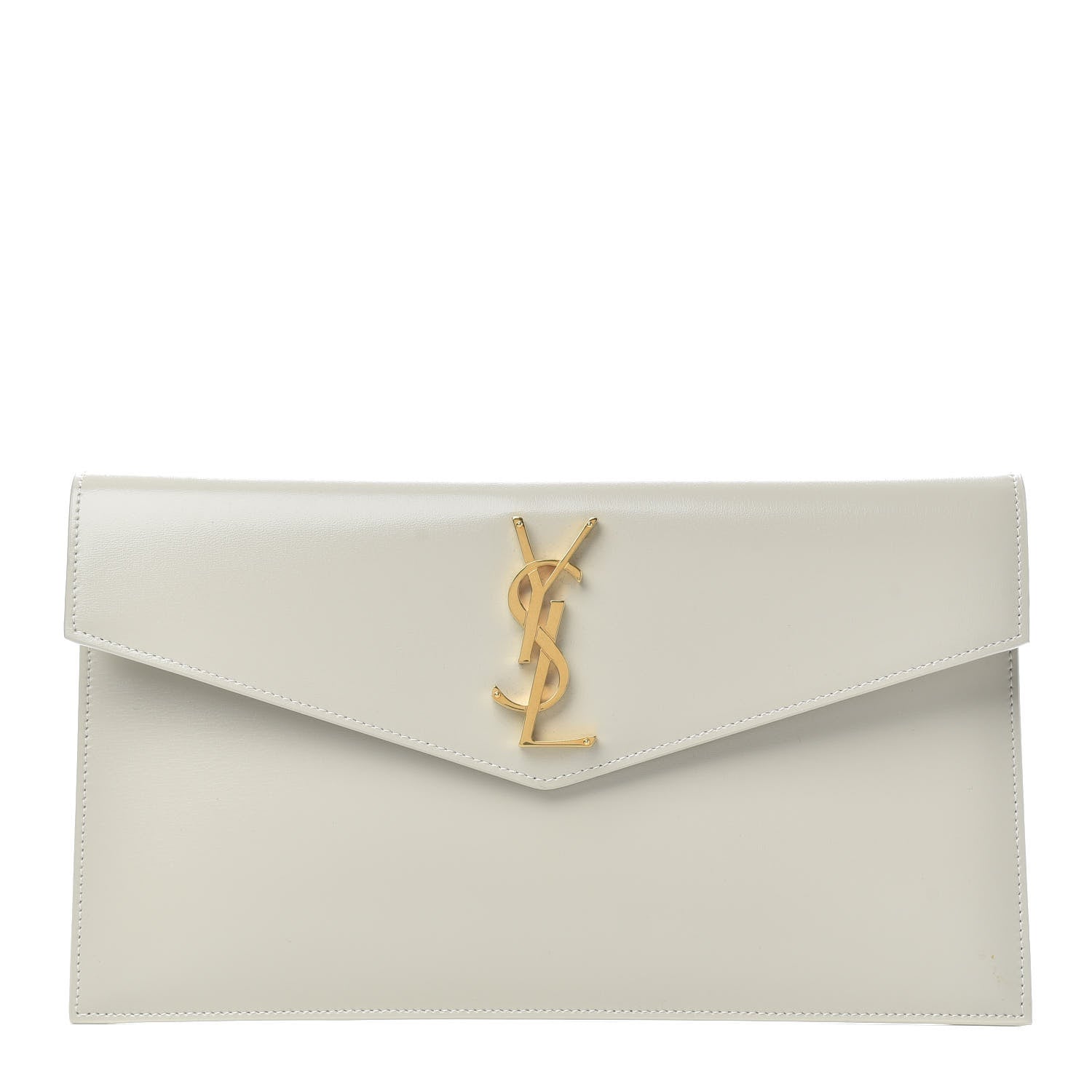 Saint Laurent Smooth Shiny Calfskin Uptown Pouch Crema Soft 1 of 6