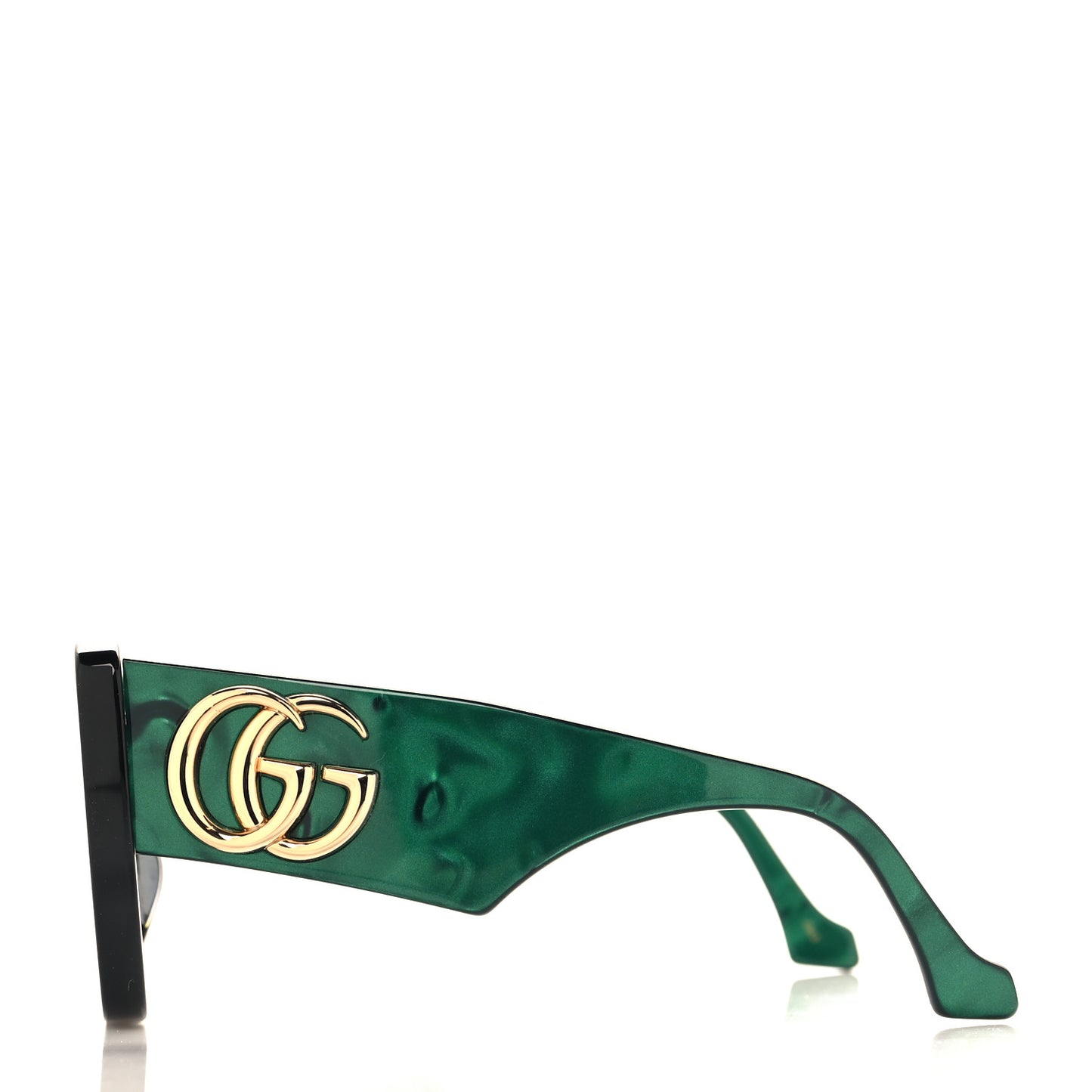 Acetate Square Frame Sunglasses GG0956S Green Black