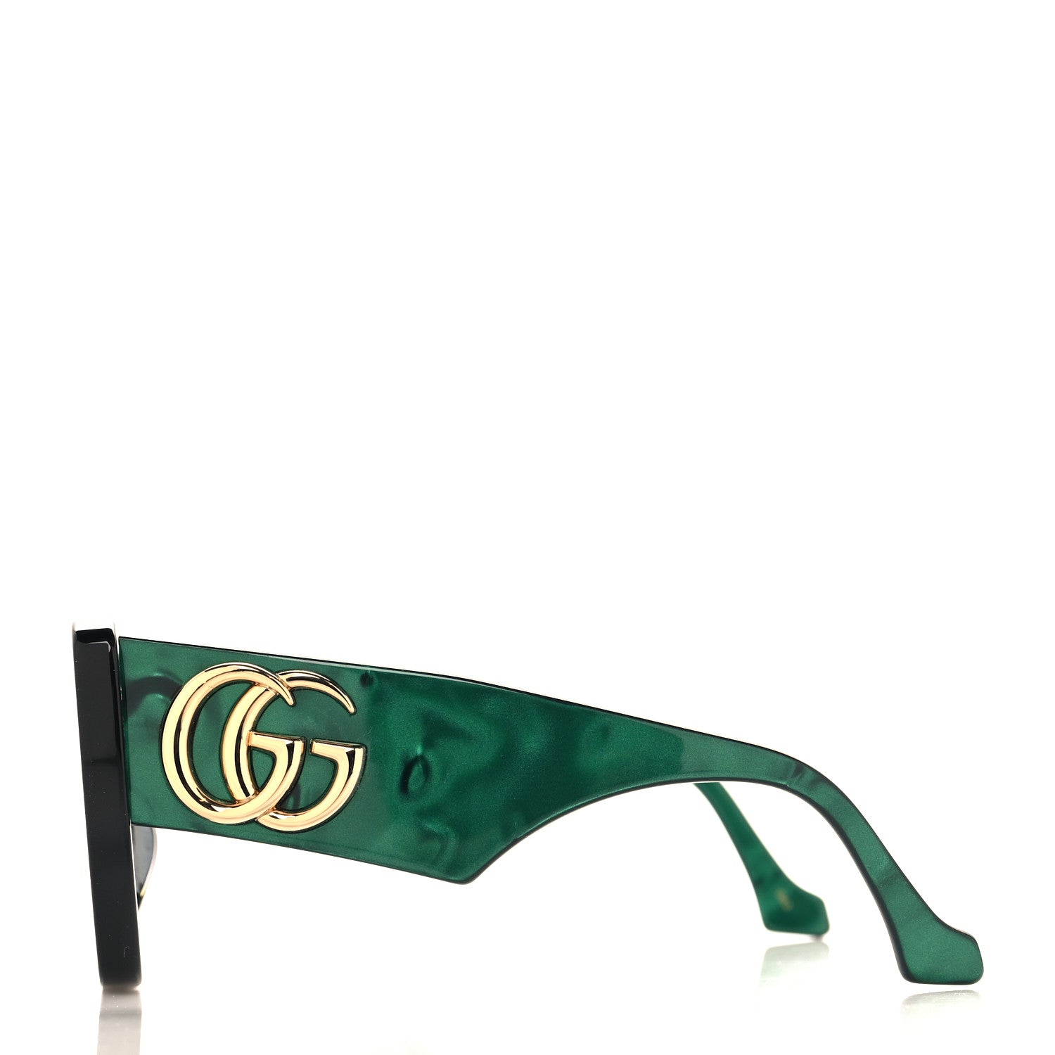 Gucci Acetate Square Frame Sunglasses GG0956S Green Black 3 of 7
