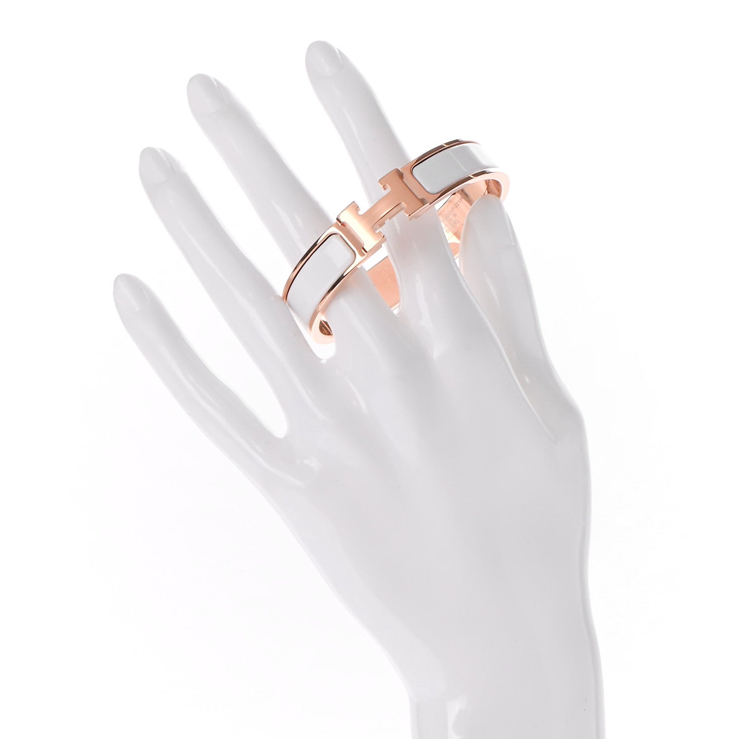 Hermes Enamel Narrow Clic Clac H Bracelet PM White 2 of 4