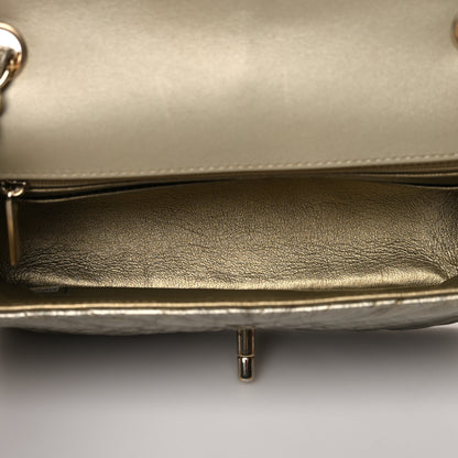 Chanel Patent Metallic Crumpled Calfskin Chevron Quilted Mini Rectangular Flap Gold 5 of 9