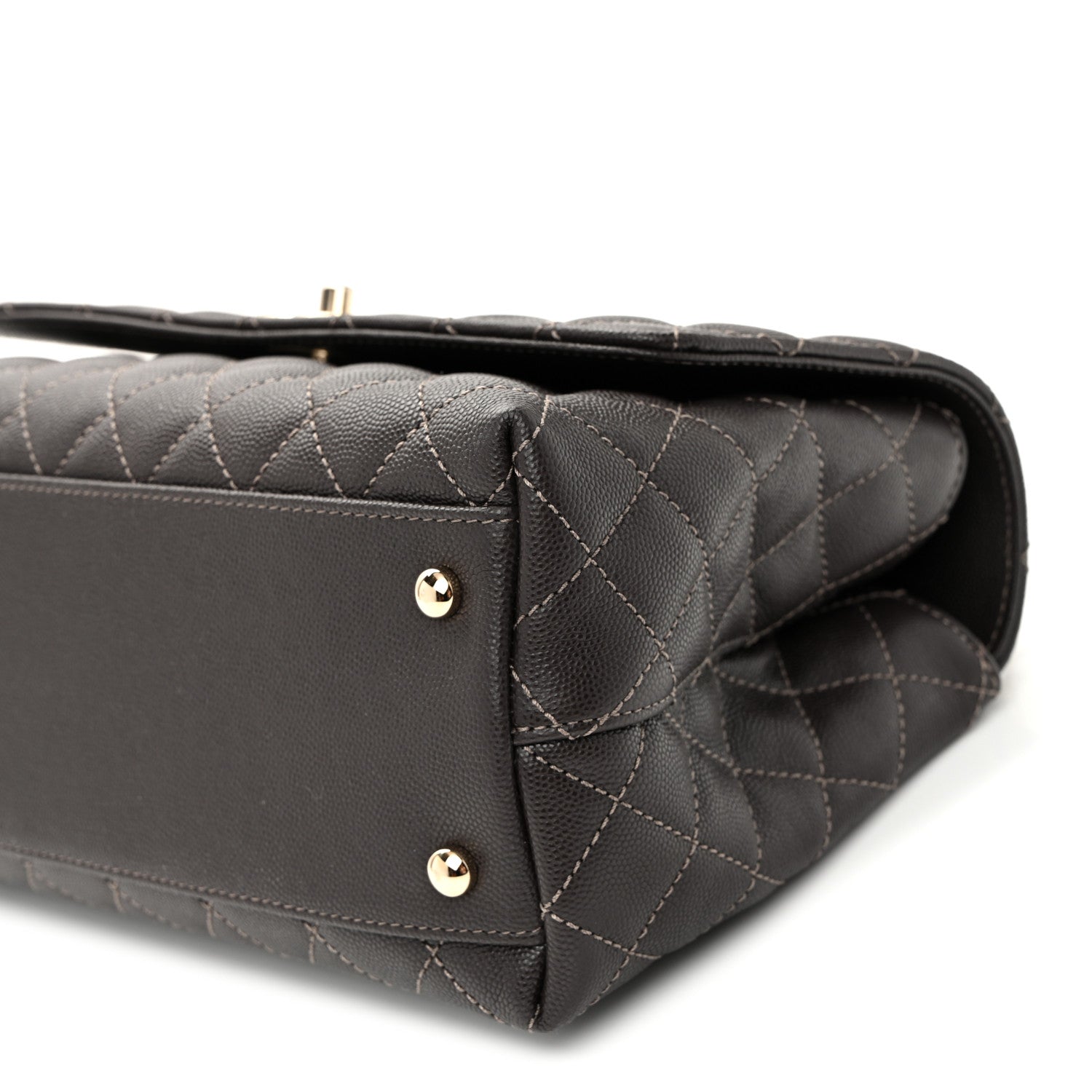 Chanel Caviar Quilted Small Coco Handle Flap Dark Brown Dark Brown 10 of 10