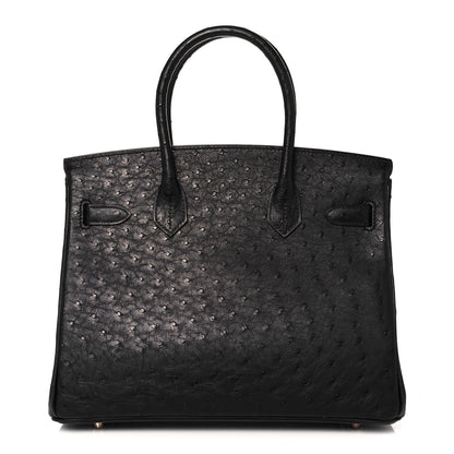 Hermes Ostrich Birkin 30 Black 3 of 34