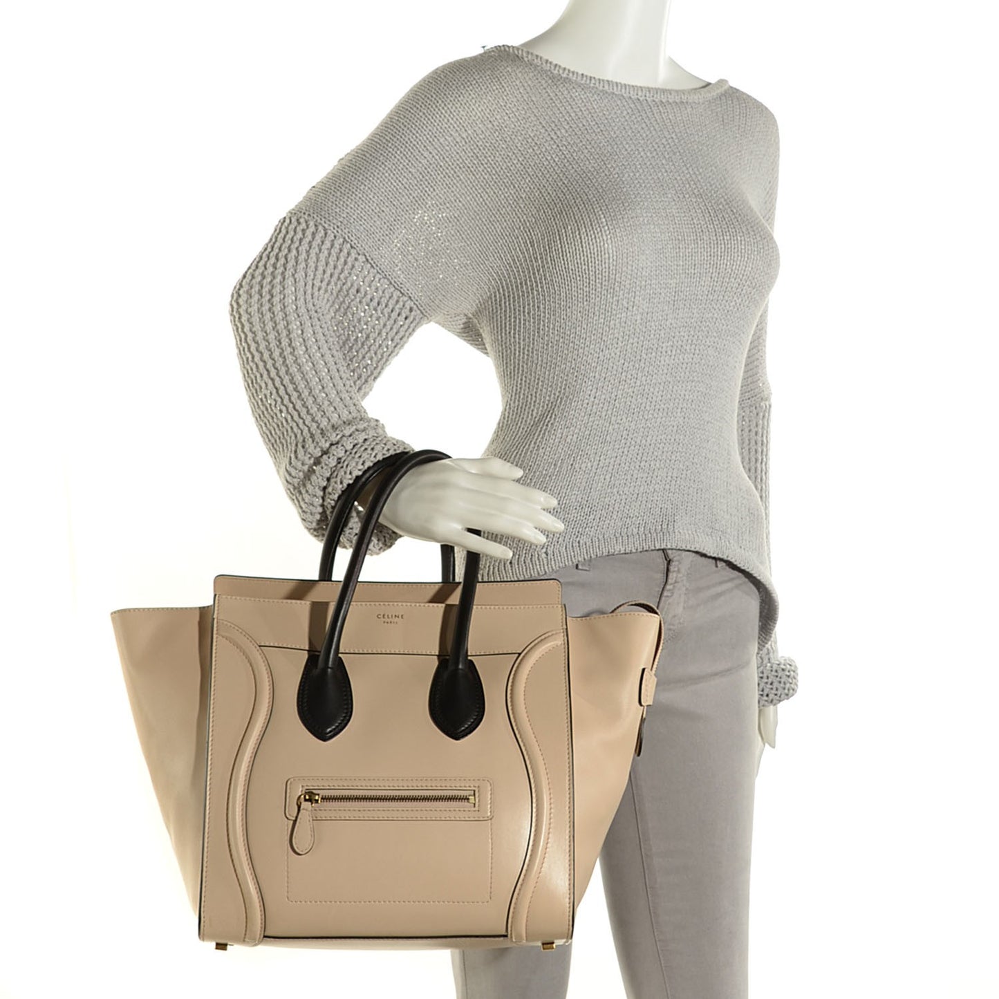 Satin Calfskin Mini Luggage Sand