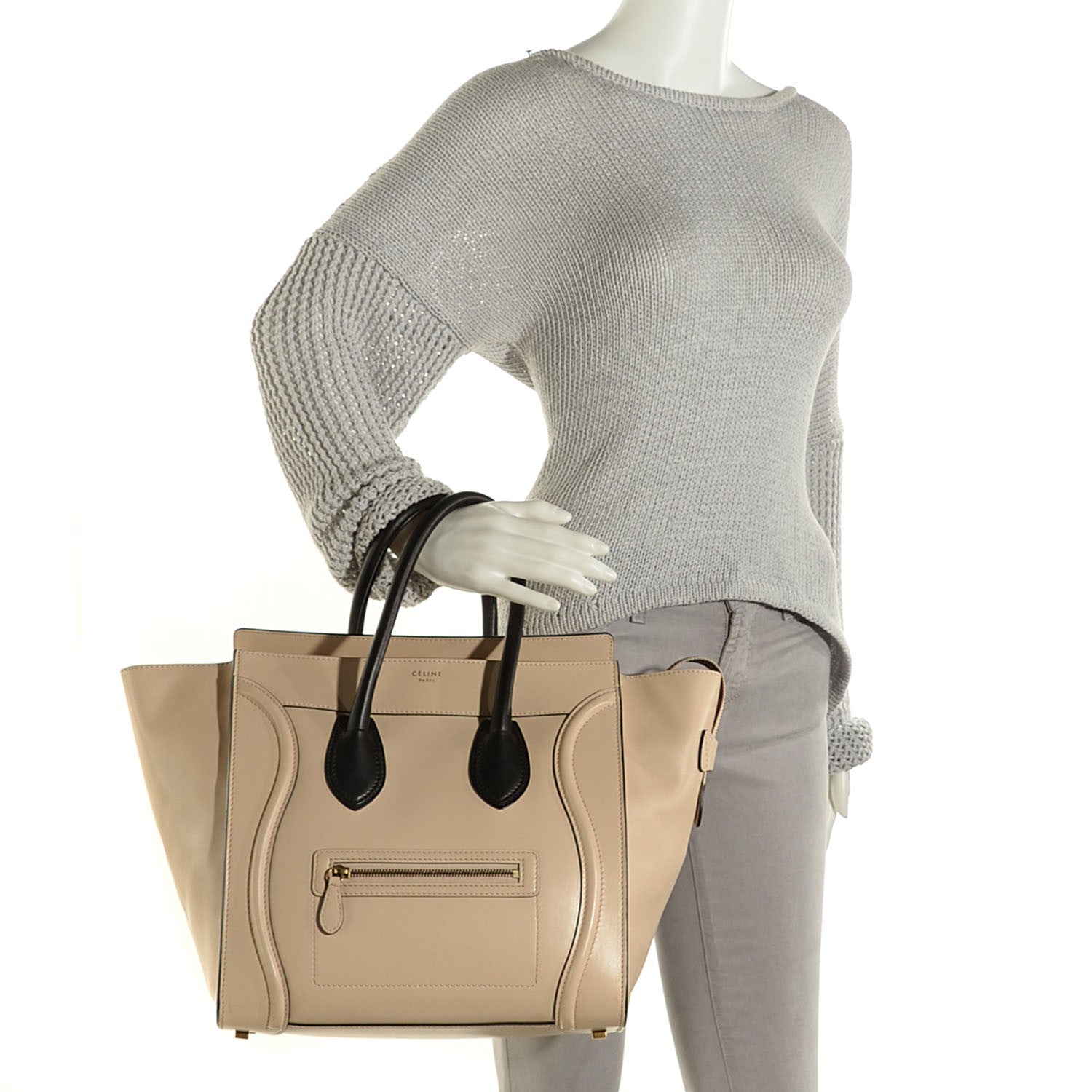 Celine Satin Calfskin Mini Luggage Sand 10 of 16